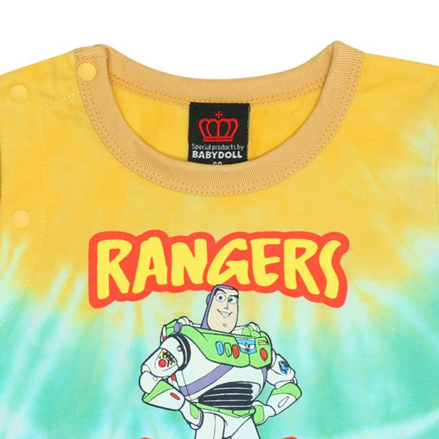 【ベビードール】ウッディ タイダイキャラクターロンパース 0516B / トイストーリー ベビーサイズ 赤ちゃん 出産祝い 贈り物 プレゼント ベビー服 つなぎ リンクコーデ ペアルック 親子コーデ おそろい 天竺素材