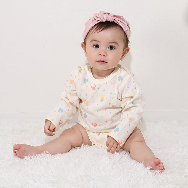 【ベビードール】ミニー ギフトBOX付き 3点ギフトセット 0636B 【DY】 / 70-80cm ベビーサイズ 赤ちゃん 出産祝い 贈り物 プレゼント ベビー服 長袖 ボディスーツ サロペット 帽子 ベビーハット トータルコーディネート 綿100%