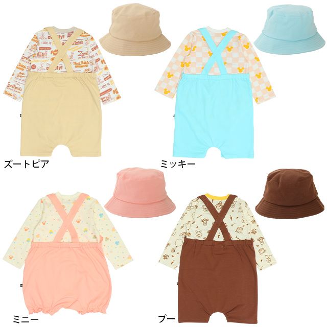 【ベビードール】ミニー ギフトBOX付き 3点ギフトセット 0636B 【DY】 / 70-80cm ベビーサイズ 赤ちゃん 出産祝い 贈り物 プレゼント ベビー服 長袖 ボディスーツ サロペット 帽子 ベビーハット トータルコーディネート 綿100%