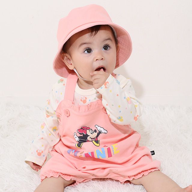 【ベビードール】ミニー ギフトBOX付き 3点ギフトセット 0636B 【DY】 / 70-80cm ベビーサイズ 赤ちゃん 出産祝い 贈り物 プレゼント ベビー服 長袖 ボディスーツ サロペット 帽子 ベビーハット トータルコーディネート 綿100%