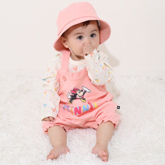 【ベビードール】ミニー ギフトBOX付き 3点ギフトセット 0636B 【DY】 / 70-80cm ベビーサイズ 赤ちゃん 出産祝い 贈り物 プレゼント ベビー服 長袖 ボディスーツ サロペット 帽子 ベビーハット トータルコーディネート 綿100%