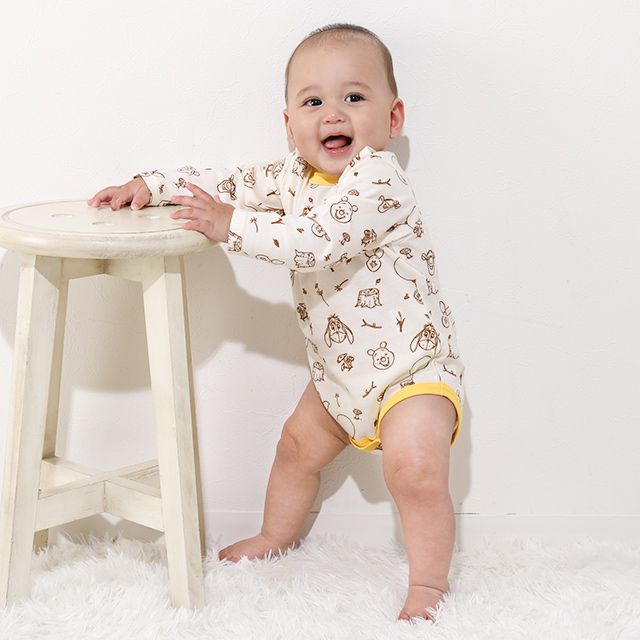 【ベビードール】プー ギフトBOX付き 3点ギフトセット 0636B 【DY】 / 70-80cm ベビーサイズ 赤ちゃん 出産祝い 贈り物 プレゼント ベビー服 長袖 ボディスーツ サロペット 帽子 ベビーハット トータルコーディネート 綿100%