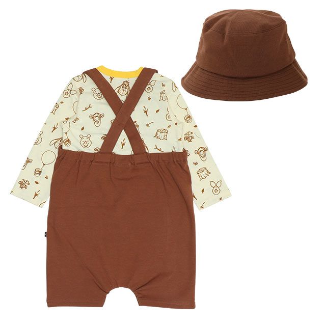 【ベビードール】プー ギフトBOX付き 3点ギフトセット 0636B 【DY】 / 70-80cm ベビーサイズ 赤ちゃん 出産祝い 贈り物 プレゼント ベビー服 長袖 ボディスーツ サロペット 帽子 ベビーハット トータルコーディネート 綿100%