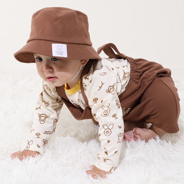 【ベビードール】プー ギフトBOX付き 3点ギフトセット 0636B 【DY】 / 70-80cm ベビーサイズ 赤ちゃん 出産祝い 贈り物 プレゼント ベビー服 長袖 ボディスーツ サロペット 帽子 ベビーハット トータルコーディネート 綿100%