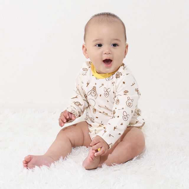 【ベビードール】プー ギフトBOX付き 3点ギフトセット 0636B 【DY】 / 70-80cm ベビーサイズ 赤ちゃん 出産祝い 贈り物 プレゼント ベビー服 長袖 ボディスーツ サロペット 帽子 ベビーハット トータルコーディネート 綿100%