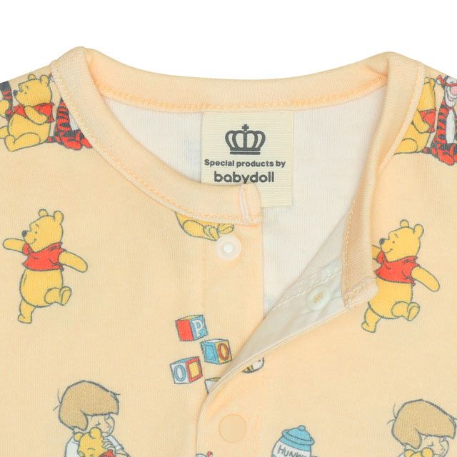 【ベビードール】ミッキー ドナルド 総柄2WAYオール 0637B / 50-70cm ベビーサイズ 赤ちゃん 出産祝い 贈り物 プレゼント ベビー服 つなぎ 長袖 ドレスオール カバーオール 綿100％