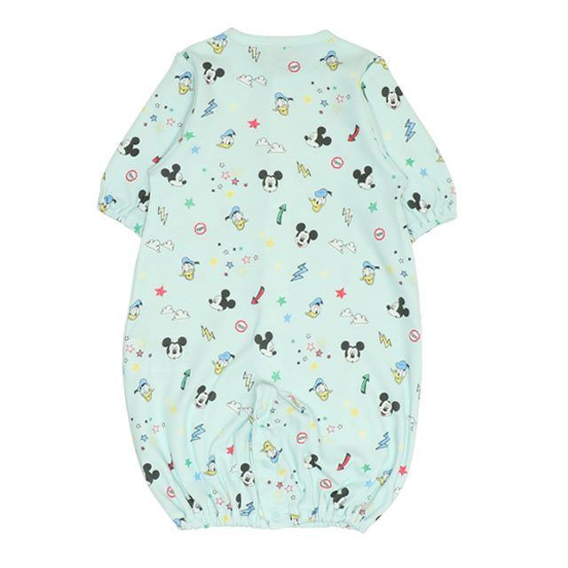 【ベビードール】ミッキー ドナルド 総柄2WAYオール 0637B / 50-70cm ベビーサイズ 赤ちゃん 出産祝い 贈り物 プレゼント ベビー服 つなぎ 長袖 ドレスオール カバーオール 綿100％