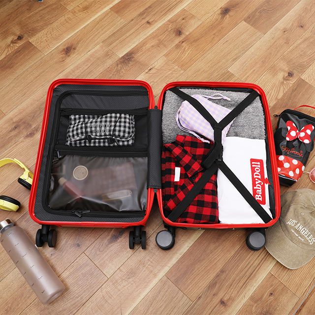 【ベビードール】ミニー キャリーケース 0638 / 容量36L 機内持ち込みサイズ 旅行 かばん スーツケース ロック機能あり 360度回転キャスター 3段式ハンドルバー