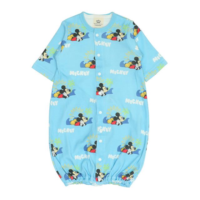 【ベビードール】ミッキー 肌着ドッキング2WAYオール 0714B / 50-70cm ベビーサイズ 赤ちゃん 出産祝い 贈り物 プレゼント ベビー服 つなぎ ドレスオール カバーオール 時短 楽ちん 綿100％