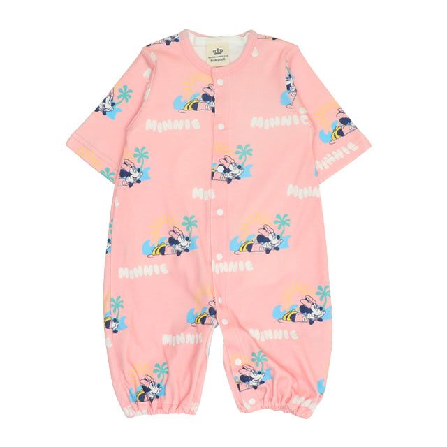 【ベビードール】ミニー 肌着ドッキング2WAYオール 0714B / 50-70cm ベビーサイズ 赤ちゃん 出産祝い 贈り物 プレゼント ベビー服 つなぎ ドレスオール カバーオール 時短 楽ちん 綿100％