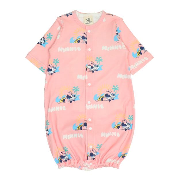 【ベビードール】ミニー 肌着ドッキング2WAYオール 0714B / 50-70cm ベビーサイズ 赤ちゃん 出産祝い 贈り物 プレゼント ベビー服 つなぎ ドレスオール カバーオール 時短 楽ちん 綿100％