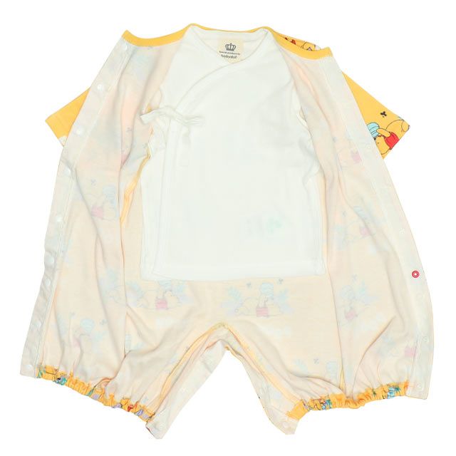 【ベビードール】プー 肌着ドッキング2WAYオール 0714B / 50-70cm ベビーサイズ 赤ちゃん 出産祝い 贈り物 プレゼント ベビー服 つなぎ ドレスオール カバーオール 時短 楽ちん 綿100％