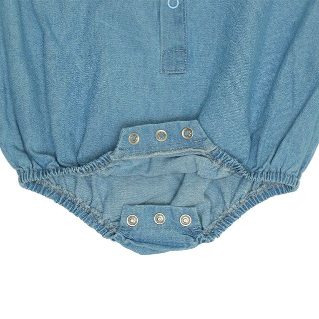 【ベビードール】ミッキー デニムシャツぽってりロンパース 0769B / 70-80cm ベビーサイズ 赤ちゃん 出産祝い 贈り物 プレゼント ベビー服 長袖 シャツ デニム 綿100％