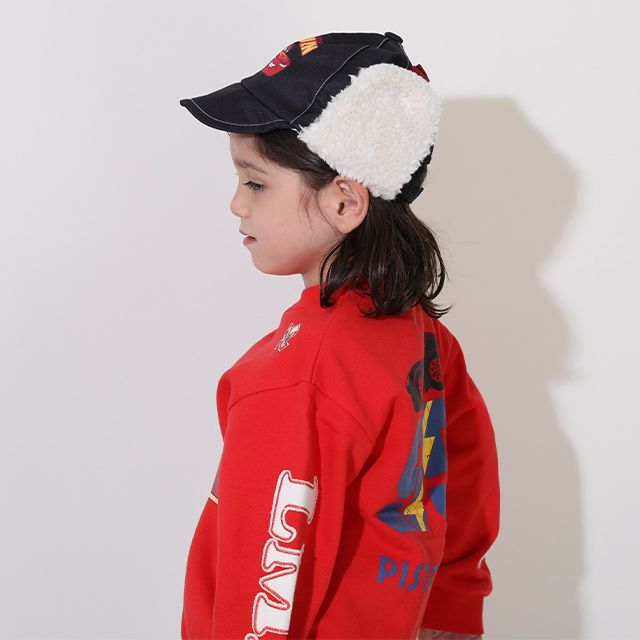 【ベビードール】カーズ フライトキャップ 0810 / 頭回り52-54cm キッズ ぼうし 帽子 キャップ サイズ調節可能（バックル） ふわふわ もこもこ ボア 耳あて付き 防寒