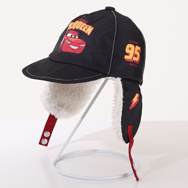 【ベビードール】カーズ フライトキャップ 0810 / 頭回り52-54cm キッズ ぼうし 帽子 キャップ サイズ調節可能（バックル） ふわふわ もこもこ ボア 耳あて付き 防寒