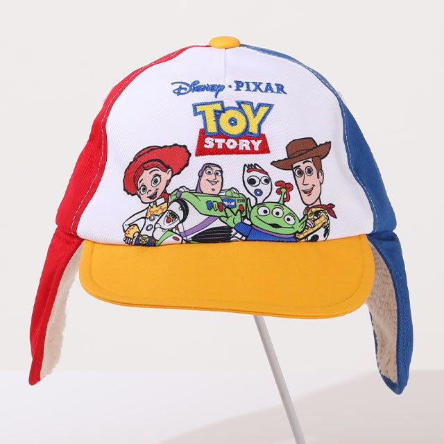 【ベビードール】トイ・ストーリー フライトキャップ 0825 / 頭回り52-54cm キッズ ぼうし 帽子 キャップ サイズ調節可能（ゴム入り） ふわふわ ボア 防寒