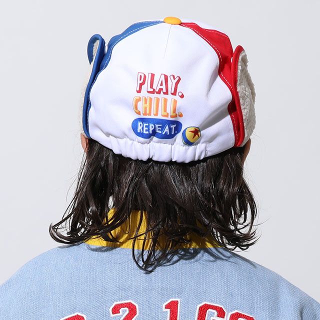 【ベビードール】トイ・ストーリー フライトキャップ 0825 / 頭回り52-54cm キッズ ぼうし 帽子 キャップ サイズ調節可能（ゴム入り） ふわふわ ボア 防寒