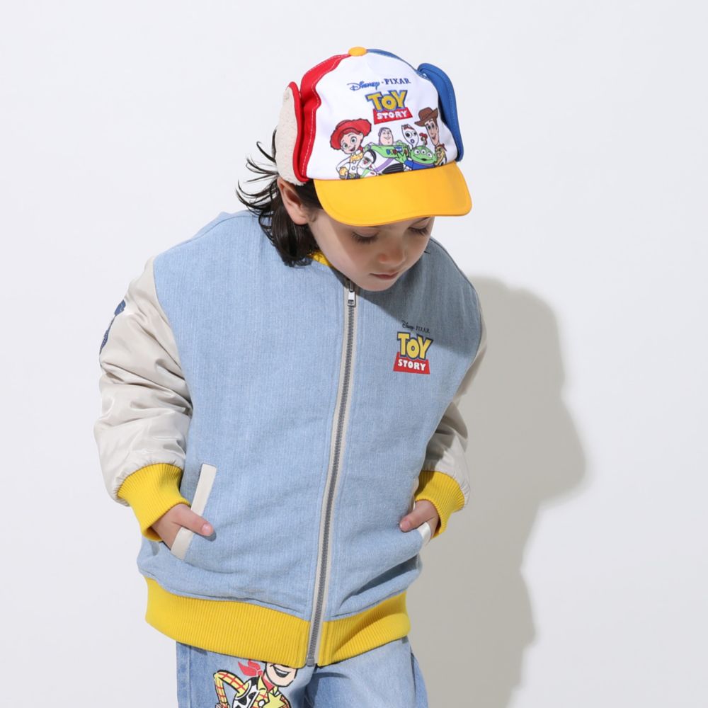 【ベビードール】トイ・ストーリー フライトキャップ 0825 / 頭回り52-54cm キッズ ぼうし 帽子 キャップ サイズ調節可能（ゴム入り） ふわふわ ボア 防寒