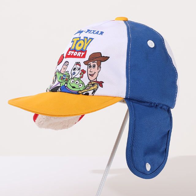 【ベビードール】トイ・ストーリー フライトキャップ 0825 / 頭回り52-54cm キッズ ぼうし 帽子 キャップ サイズ調節可能（ゴム入り） ふわふわ ボア 防寒