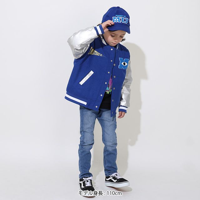 【ベビードール】モンスターズ・ユニバーシティ 刺繍ワッペンキャップ 0900 / 頭回り52-54cm キッズ ぼうし 帽子 サイズ調節可能（バックル） ダメージ加工 日よけ 熱中症対策 UV対策