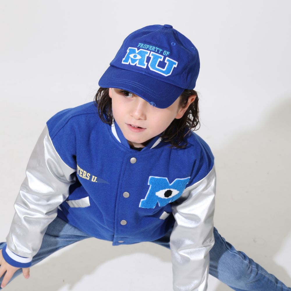 【ベビードール】モンスターズ・ユニバーシティ 刺繍ワッペンキャップ 0900 / 頭回り52-54cm キッズ ぼうし 帽子 サイズ調節可能（バックル） ダメージ加工 日よけ 熱中症対策 UV対策