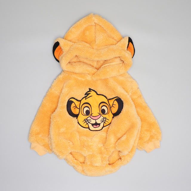 【ベビードール】シンバ なりきるぽってりボアロンパース 0911B / 70-80cm ベビーサイズ 赤ちゃん 出産祝い 贈り物 プレゼント ベビー服 長袖 つなぎ 立体モチーフ もこもこ ボア 防寒 なりきれる 仮装 コスプレ