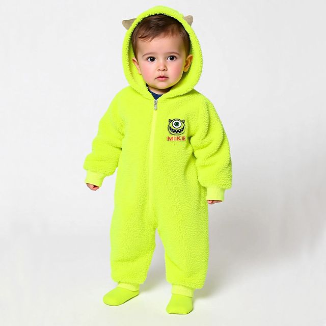 【ベビードール】マイク なりきるボアロンパース 0913B / 70-80cm ベビーサイズ 赤ちゃん 出産祝い 贈り物 プレゼント ベビー服 つなぎ もこもこ ふわふわ ボア 立体モチーフ なりきれる 仮装 コスプレ