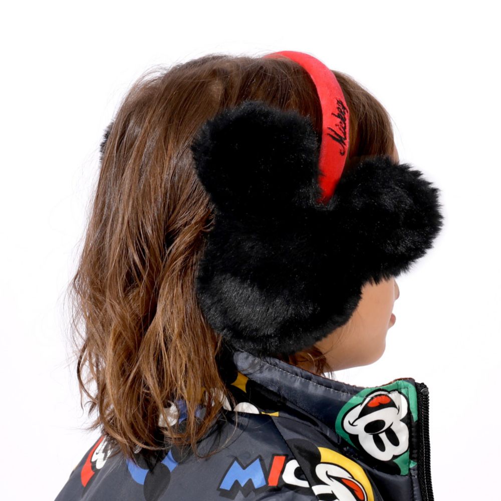 【ベビードール】ミッキー エコファーイヤマフ 1011 / キッズ イヤーマフ 耳当て イヤーウォーマー 雑貨 立体モチーフ 防寒 ふわふわ バンド長さ調整可