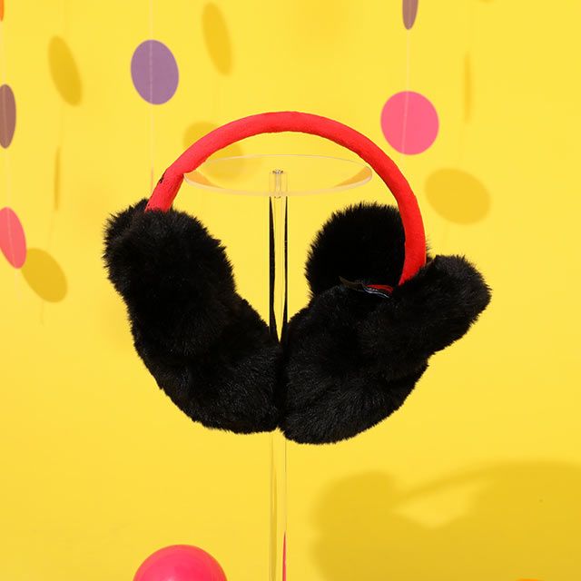 【ベビードール】ミッキー エコファーイヤマフ 1011 / キッズ イヤーマフ 耳当て イヤーウォーマー 雑貨 立体モチーフ 防寒 ふわふわ バンド長さ調整可