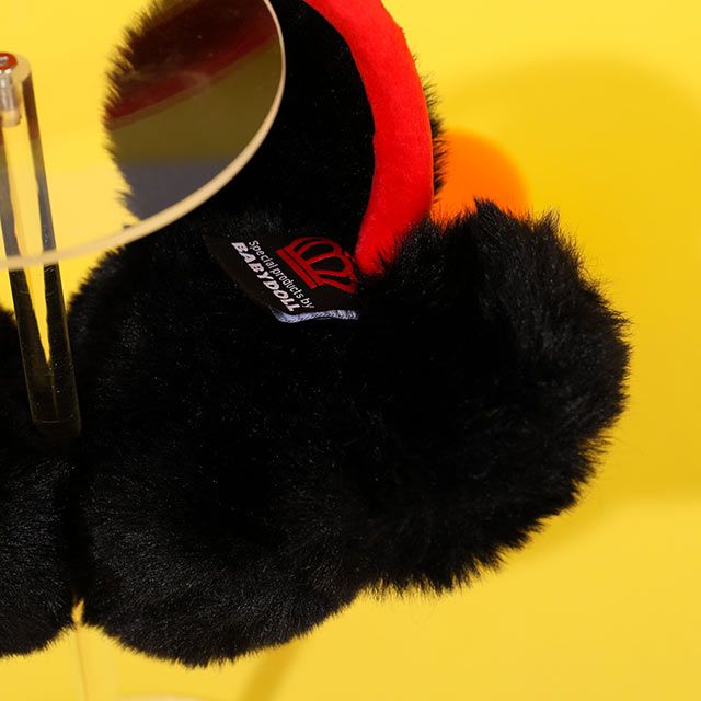 【ベビードール】ミッキー エコファーイヤマフ 1011 / キッズ イヤーマフ 耳当て イヤーウォーマー 雑貨 立体モチーフ 防寒 ふわふわ バンド長さ調整可