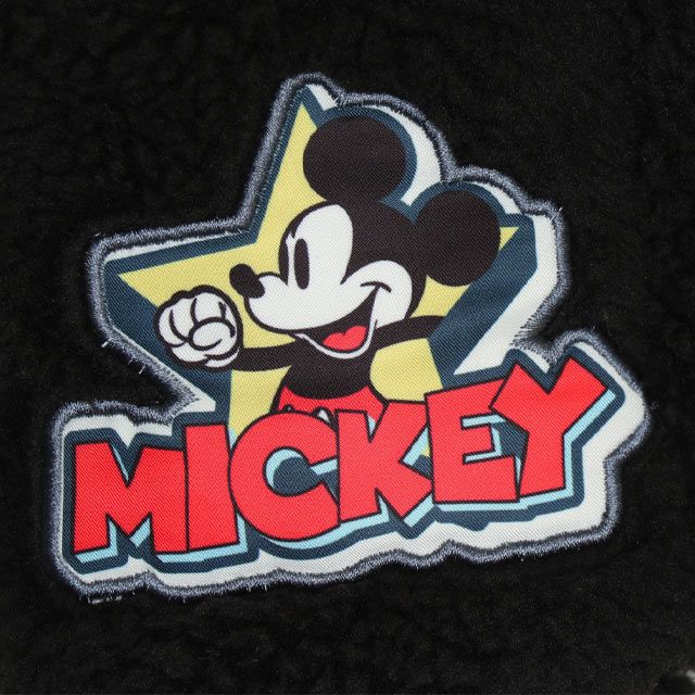 【ベビードール】ミッキー ワッペンマフラー 1019 / キッズ マフラー 襟巻き ボア素材 ふわふわ もこもこ あったか 防寒 雑貨 小物