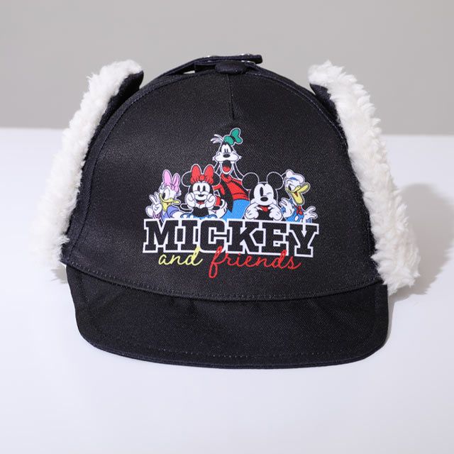 【ベビードール】ミッキー＆フレンズ フライトキャップ 1032 / 頭回り52-54cm キッズ ぼうし 帽子 サイズ調節可能（バックル） もこもこ ボア 耳当て 防寒