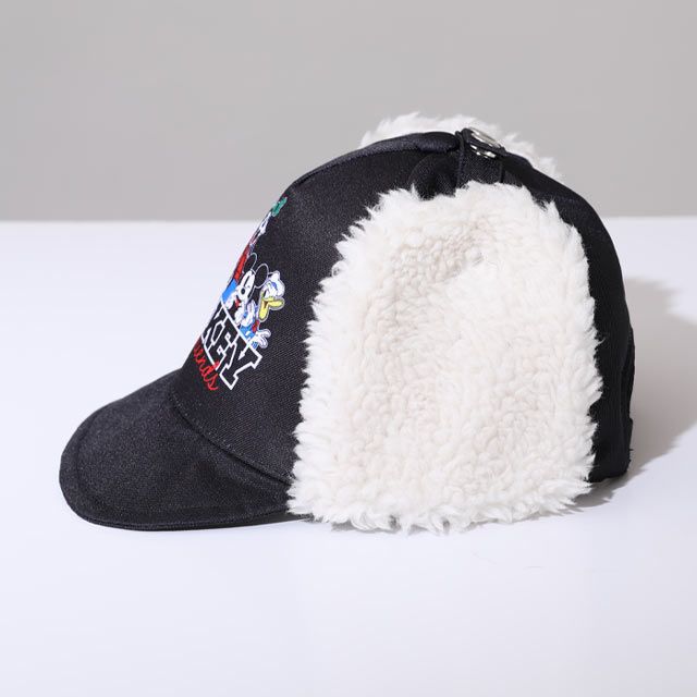 【ベビードール】ミッキー＆フレンズ フライトキャップ 1032 / 頭回り52-54cm キッズ ぼうし 帽子 サイズ調節可能（バックル） もこもこ ボア 耳当て 防寒