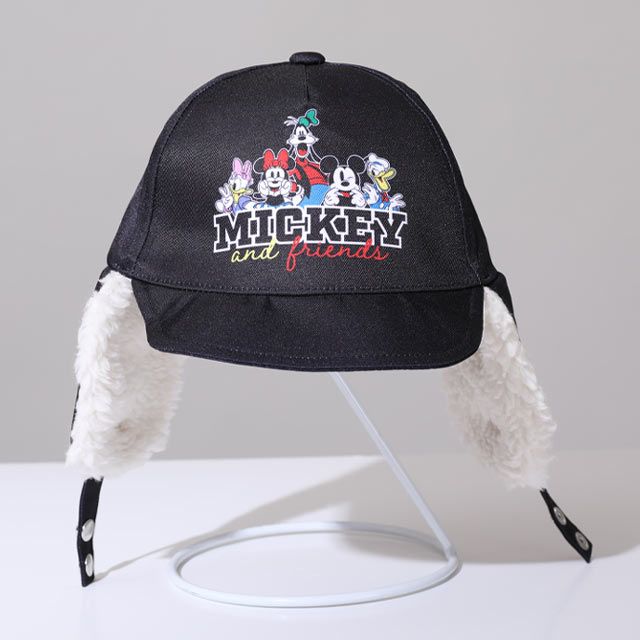 【ベビードール】ミッキー＆フレンズ フライトキャップ 1032 / 頭回り52-54cm キッズ ぼうし 帽子 サイズ調節可能（バックル） もこもこ ボア 耳当て 防寒