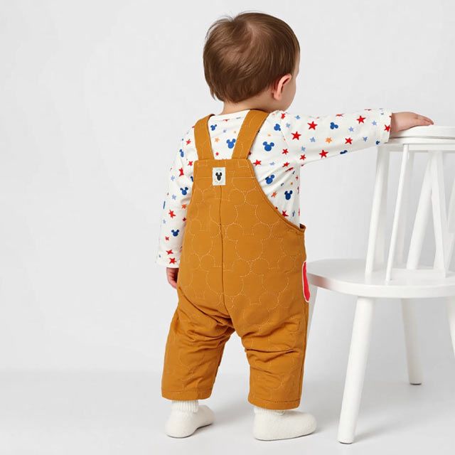 【ベビードール】ミッキー キルティングロンパース2点セット 1147B / 70-80cm ベビーサイズ 長袖 つなぎ ボディースーツ サロペット オーバーオール キルト セット商品 コーデセット リンクコーデ ペアルック 兄弟姉妹おそろい 赤ちゃん 出産祝い 贈り物 プレゼント ベビー服