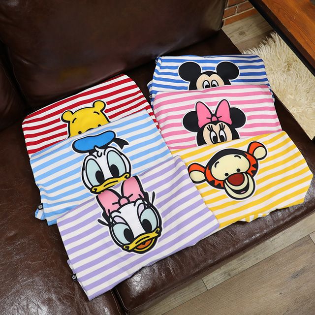 【ベビードール】ティガー おしりキャラクターロンパース 1208B / 70-80cm ベビーサイズ 赤ちゃん 出産祝い 贈り物 プレゼント ベビー服 半袖 ボーダー柄 アップリケ 天竺素材