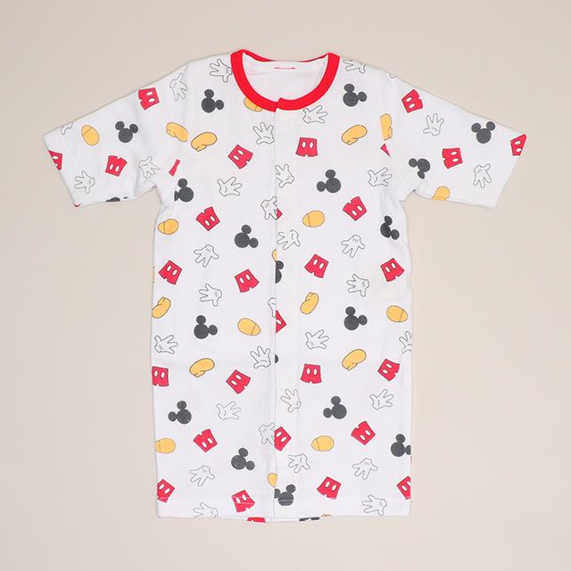 【ベビードール】ミッキー 肌着付き2WAYオール 1210B / 50-70cm ベビーサイズ 赤ちゃん 出産祝い 贈り物 プレゼント ベビー服 ベビー肌着 つなぎ ドレスオール カバーオール 時短 楽ちん 綿100％