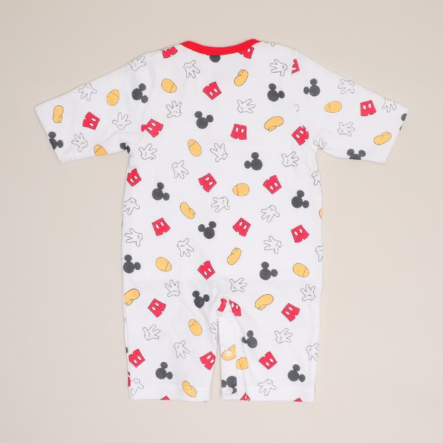【ベビードール】ミッキー 肌着付き2WAYオール 1210B / 50-70cm ベビーサイズ 赤ちゃん 出産祝い 贈り物 プレゼント ベビー服 ベビー肌着 つなぎ ドレスオール カバーオール 時短 楽ちん 綿100％