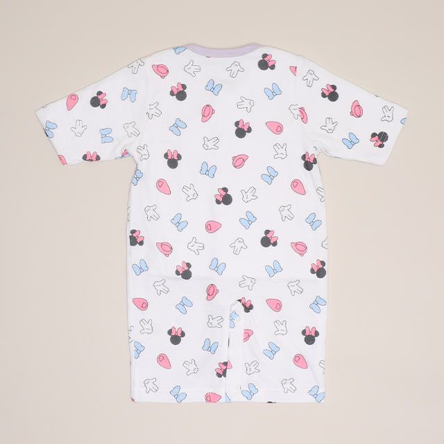 【ベビードール】ミニー 肌着付き2WAYオール 1210B / 50-70cm ベビーサイズ 赤ちゃん 出産祝い 贈り物 プレゼント ベビー服 ベビー肌着 つなぎ ドレスオール カバーオール 時短 楽ちん 綿100％