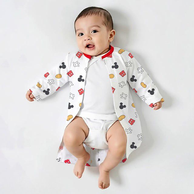 【ベビードール】ミニー 肌着付き2WAYオール 1210B / 50-70cm ベビーサイズ 赤ちゃん 出産祝い 贈り物 プレゼント ベビー服 ベビー肌着 つなぎ ドレスオール カバーオール 時短 楽ちん 綿100％