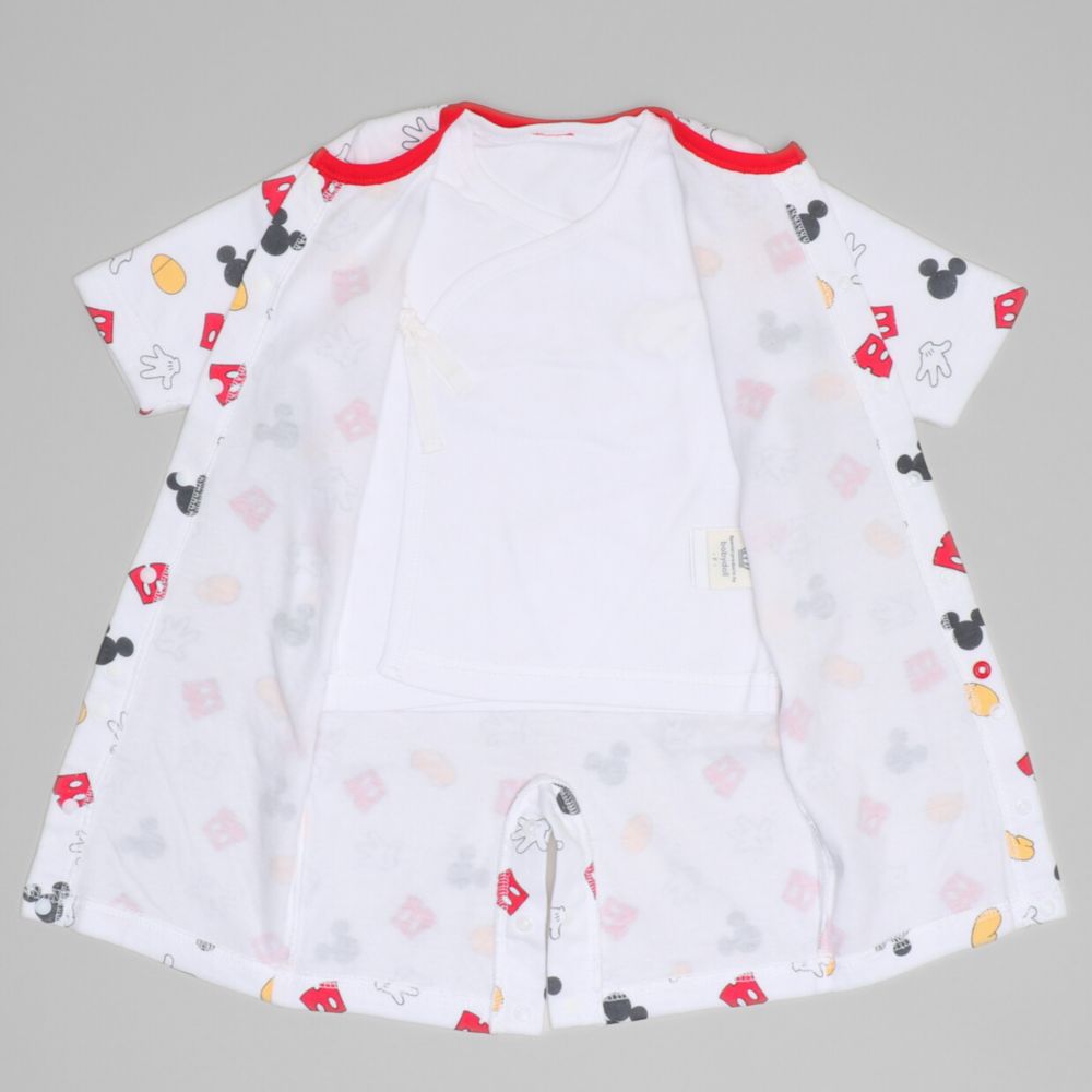 【ベビードール】ミニー 肌着付き2WAYオール 1210B / 50-70cm ベビーサイズ 赤ちゃん 出産祝い 贈り物 プレゼント ベビー服 ベビー肌着 つなぎ ドレスオール カバーオール 時短 楽ちん 綿100％