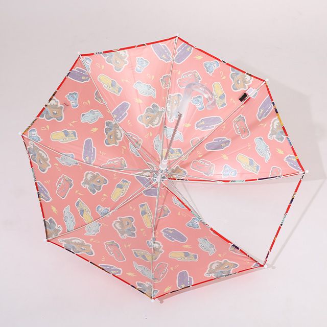 【ベビードール】カーズ キャラクター 傘 1213 (ワンタッチジャンプ式) / 全長50cm キッズ 雑貨 子ども傘 雨具 レイングッズ 羽織り 撥水 透明窓付き ジャンプ傘 雨の日