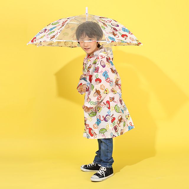 【ベビードール】トイストーリー キャラクター 傘 1213 (ワンタッチジャンプ式) / 全長50cm キッズ 雑貨 子ども傘 雨具 レイングッズ 羽織り 撥水 透明窓付き ジャンプ傘 雨の日