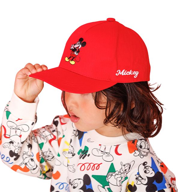 【ベビードール】ミッキー カラーキャップ 1249 / 頭回り:52-54cm キッズ ぼうし 帽子 キャップ CAP ファッション小物 雑貨 日よけ サイズ調整機能有り
