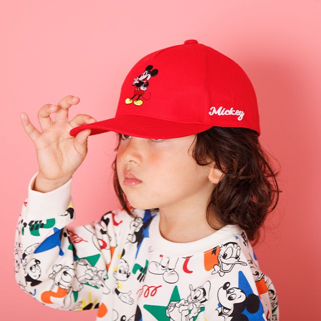 【ベビードール】ミッキー カラーキャップ 1249 / 頭回り:52-54cm キッズ ぼうし 帽子 キャップ CAP ファッション小物 雑貨 日よけ サイズ調整機能有り