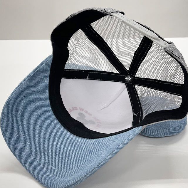 【ベビードール】ミッキー デニム耳付きキャップ 1254 / 頭回り:52-54cm キッズ ぼうし 帽子 キャップ CAP ファッション小物 雑貨 日よけ メッシュ サイズ調整機能有り 耳付き 立体モチーフ