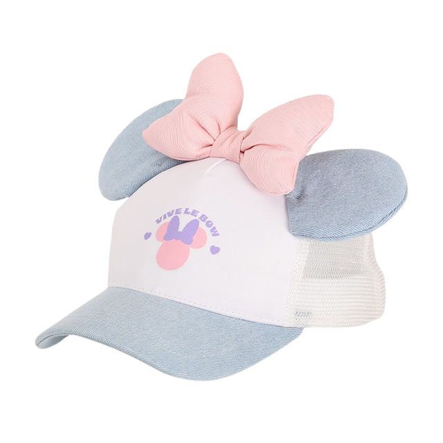 【ベビードール】ミニー デニム耳付きキャップ 1254 / 頭回り:52-54cm キッズ ぼうし 帽子 キャップ CAP ファッション小物 雑貨 日よけ メッシュ サイズ調整機能有り 耳付き 立体モチーフ