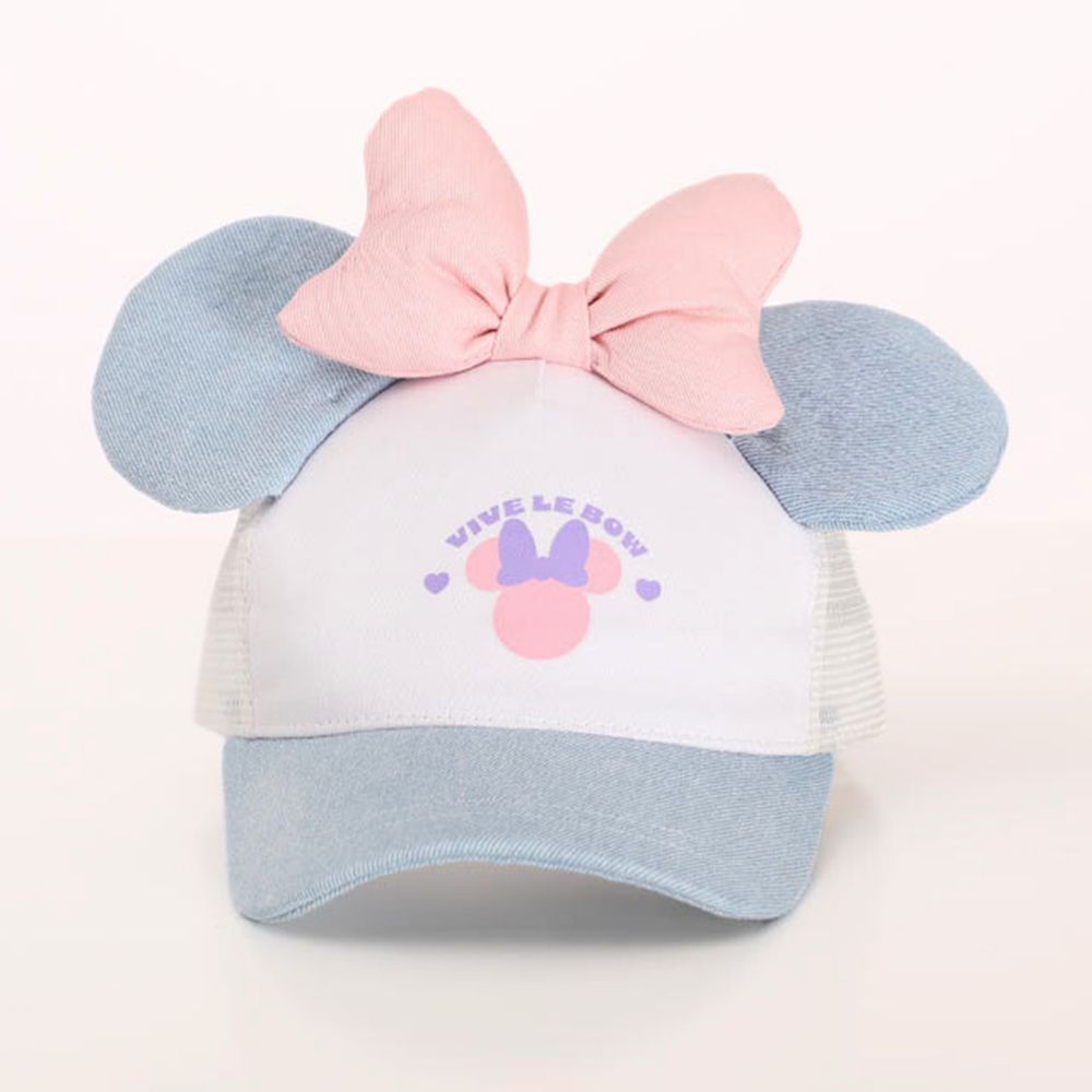 【ベビードール】ミニー デニム耳付きキャップ 1254 / 頭回り:52-54cm キッズ ぼうし 帽子 キャップ CAP ファッション小物 雑貨 日よけ メッシュ サイズ調整機能有り 耳付き 立体モチーフ