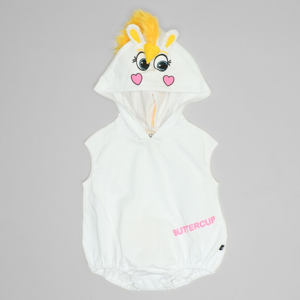【ベビードール】バターカップ なりきるフード付きロンパース 1286B / 70-80cm ベビーサイズ 赤ちゃん 出産祝い 贈り物 プレゼント ベビー服 ノースリーブ 袖なし フード付き 立体モチーフ 仮装 コスチューム コスプレ