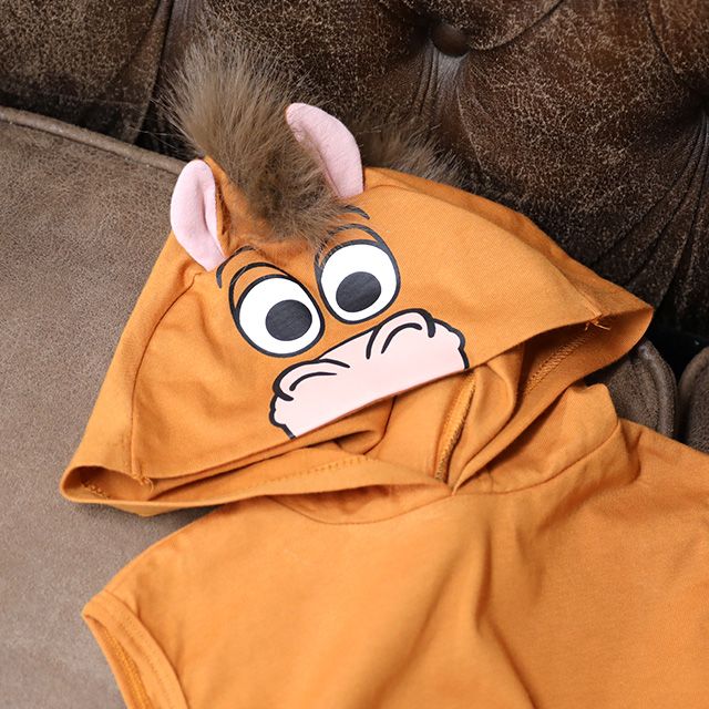 【ベビードール】ブルズアイ なりきるフード付きロンパース 1286B / 70-80cm ベビーサイズ 赤ちゃん 出産祝い 贈り物 プレゼント ベビー服 ノースリーブ 袖なし フード付き 立体モチーフ 仮装 コスチューム コスプレ